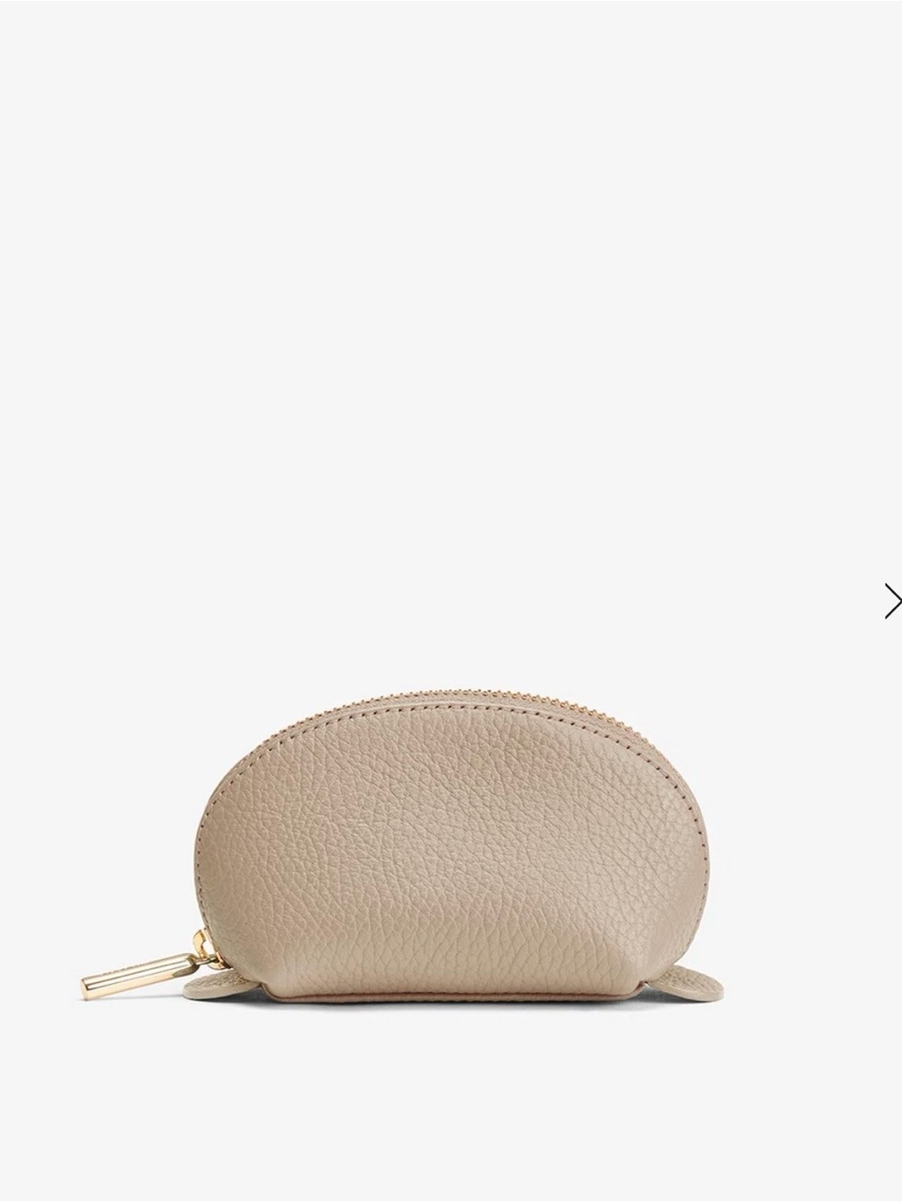 Cuyana Pebbled Half-Moon Coin Pouch in Taupe/Stone